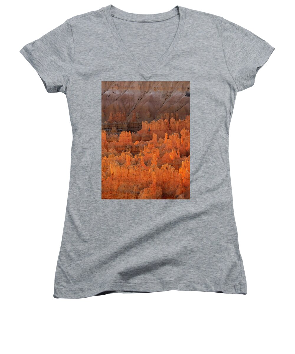 Bryce Women's V-Neck featuring the photograph Bryce Hoodoos by Emily Dickey