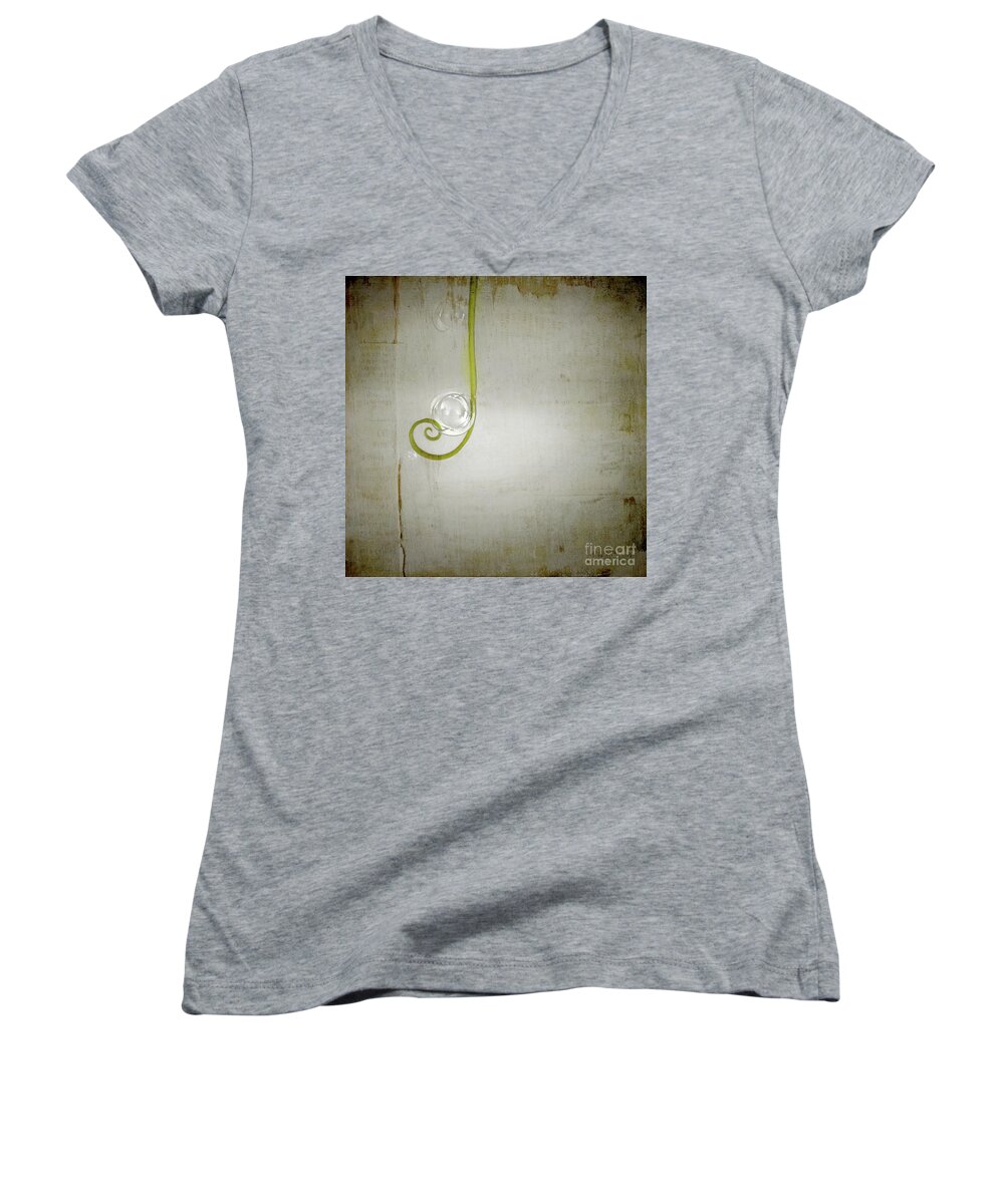 Bubble Women's V-Neck featuring the digital art Bubbling - 02tt04a by Variance Collections