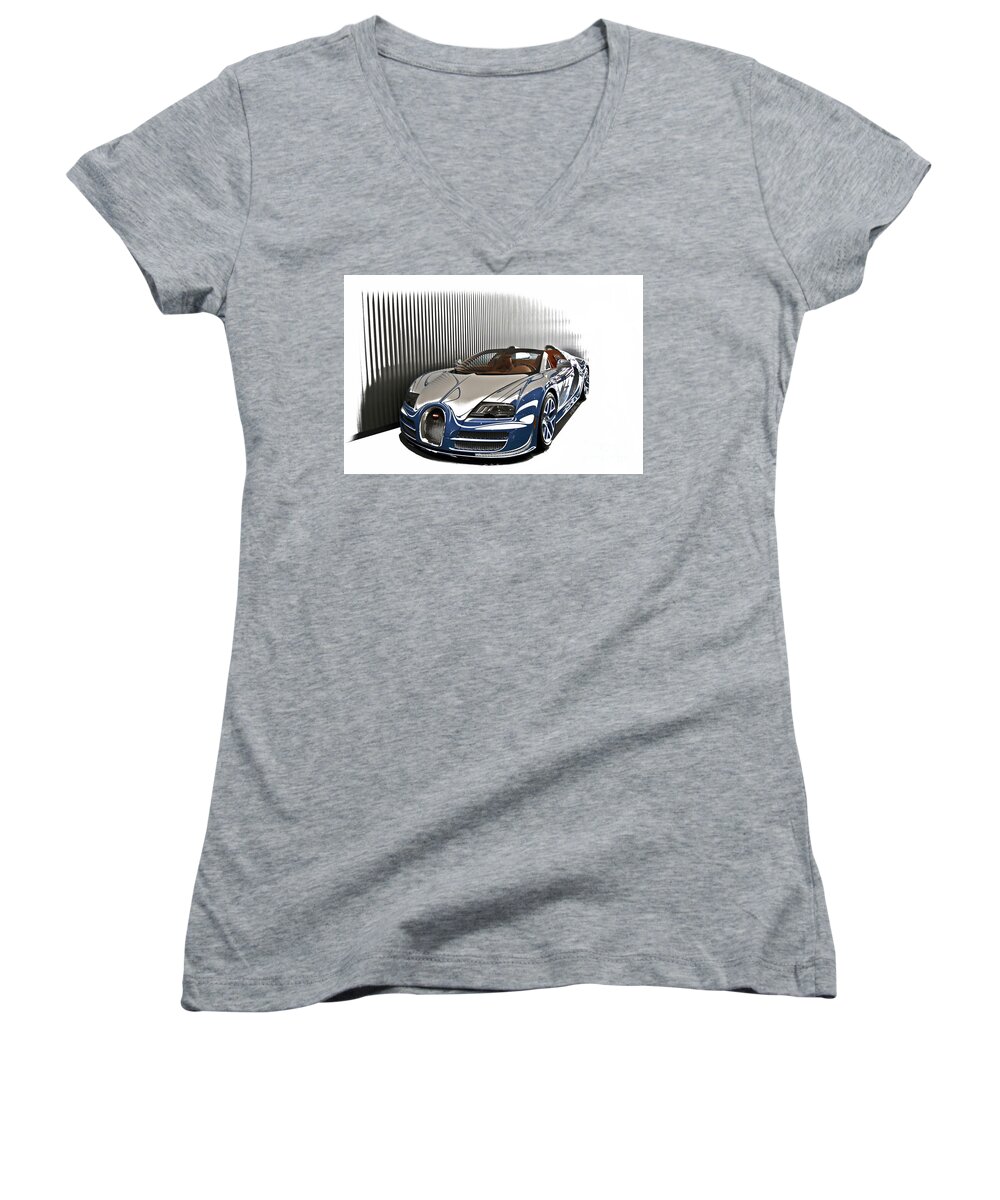 Bugatti Women's V-Neck featuring the photograph Bugatti V by Tom Griffithe