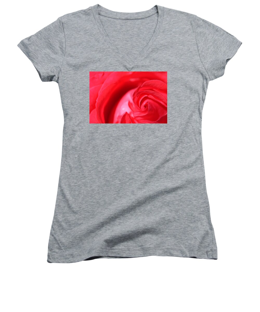 Rose Women's V-Neck featuring the photograph Butler Rose by Michael McGowan