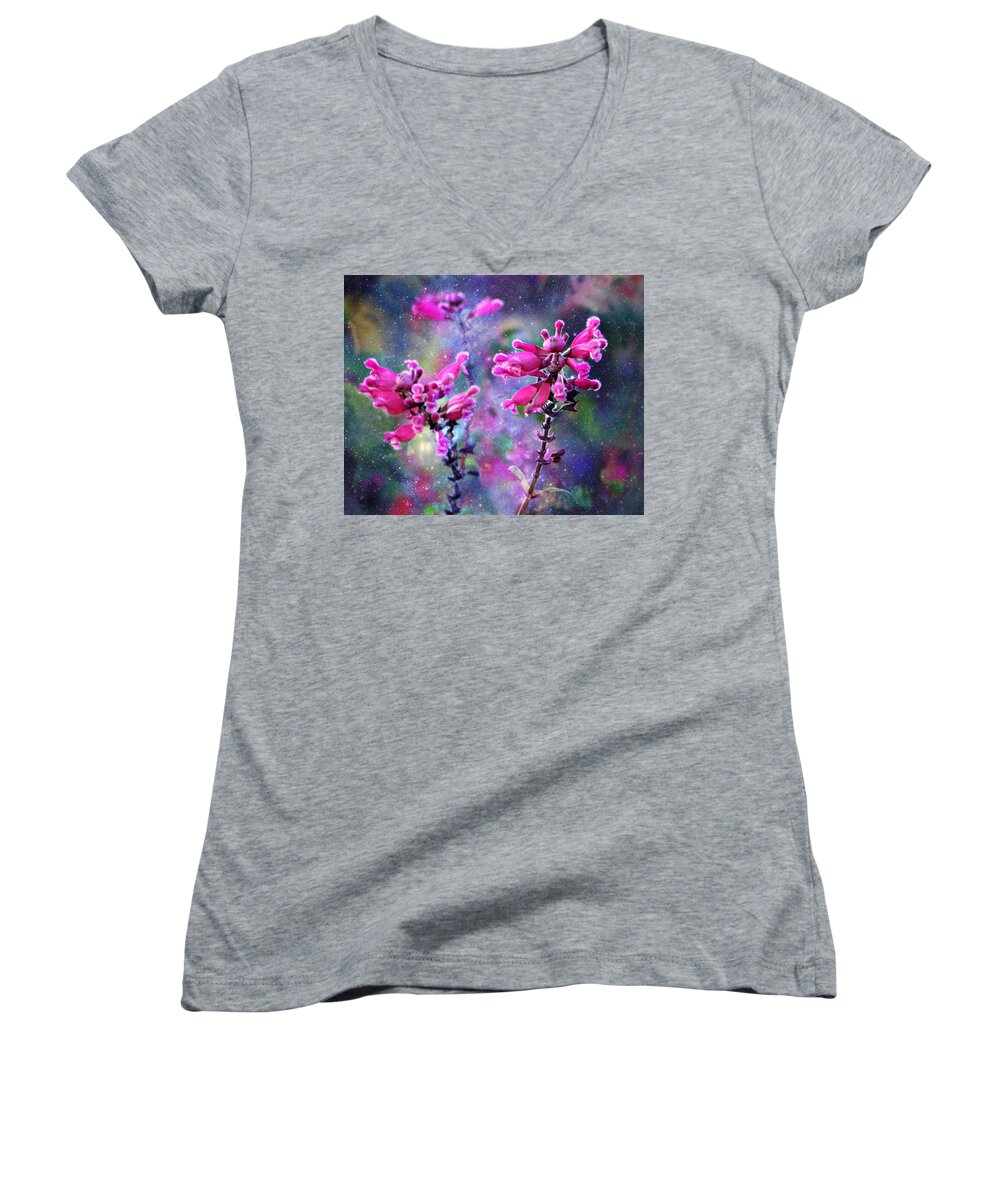 Celestial Blooms-2 Women's V-Neck featuring the photograph Celestial Blooms-2 by Kathy M Krause