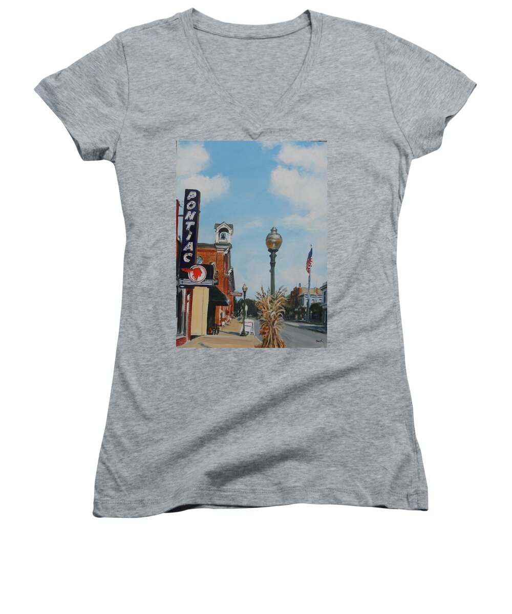 Cityscape Women's V-Neck featuring the painting Chelsea by William Brody