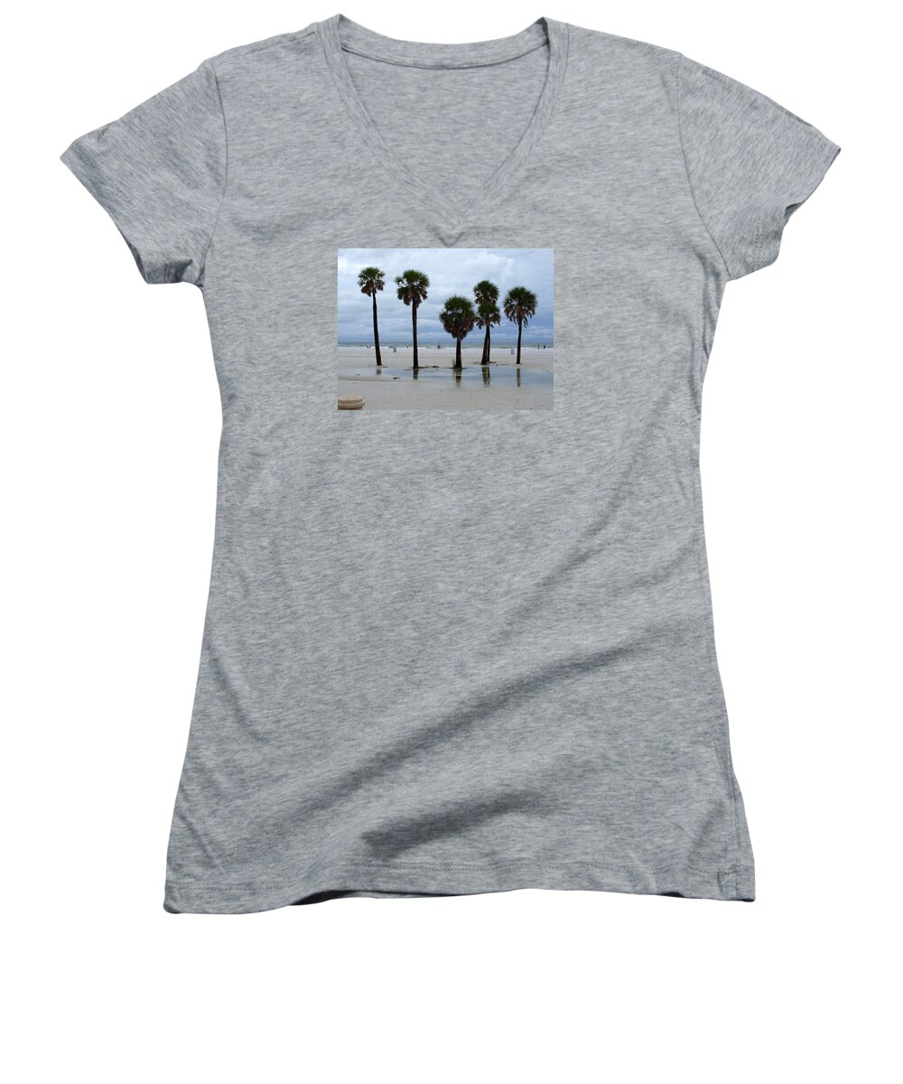 Clearwater Women's V-Neck featuring the photograph Clearwater Beach by James Granberry