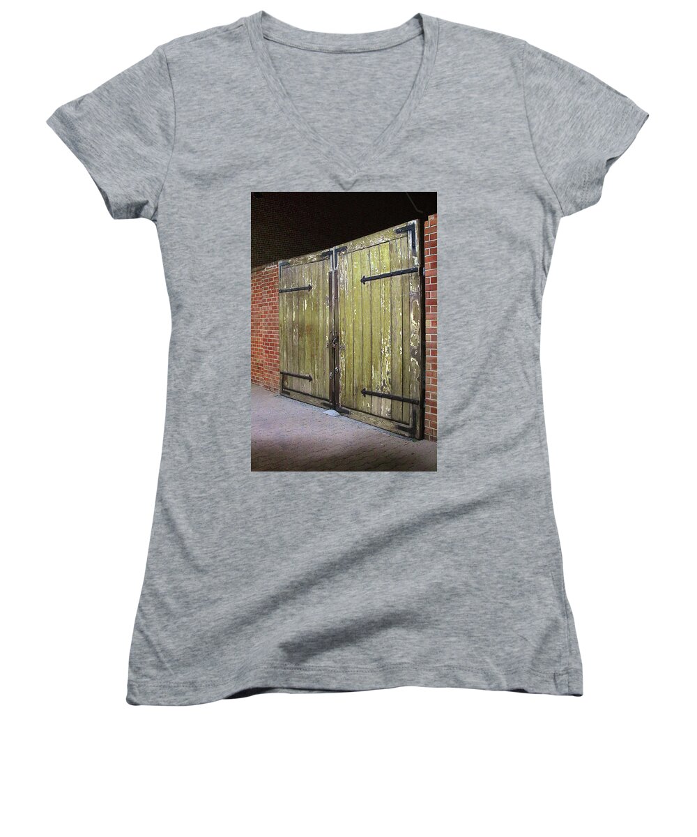 Closed Until Tomorrow Women's V-Neck featuring the photograph Closed Until Tomorrow by Viktor Savchenko