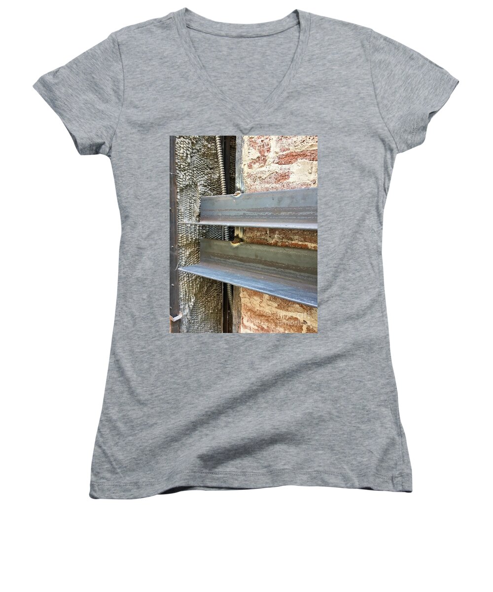 Angle Iron Brick Rough Exposed Women's V-Neck featuring the photograph Collage Series 1-10 by J Doyne Miller