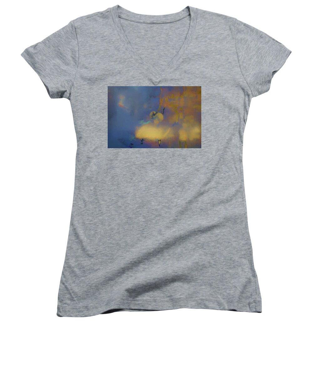 Abstract Women's V-Neck featuring the photograph Color Abstraction LXVIII by David Gordon