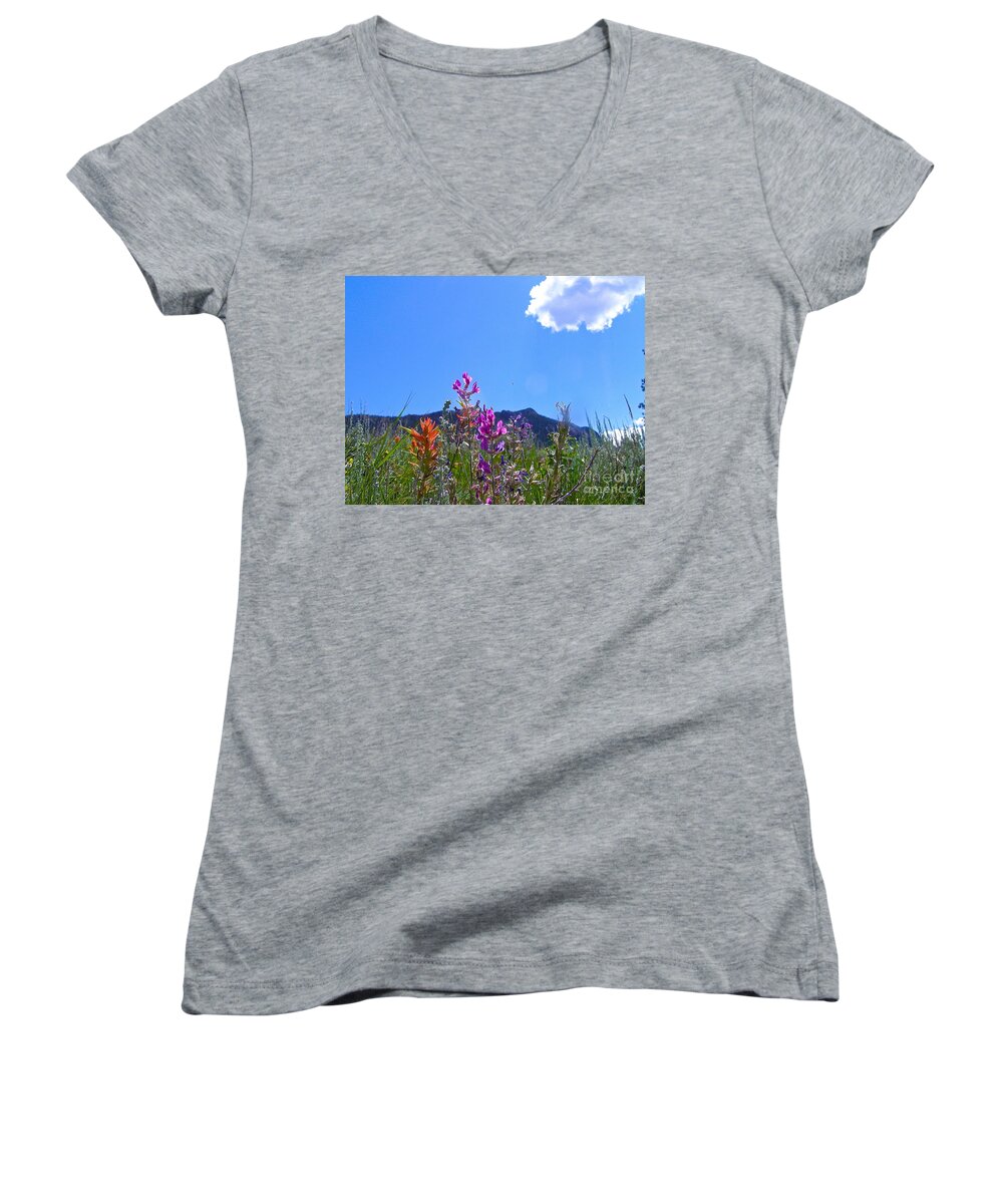 Rockie Mountain National Park Women's V-Neck featuring the photograph Colorado Colors by Alan Johnson