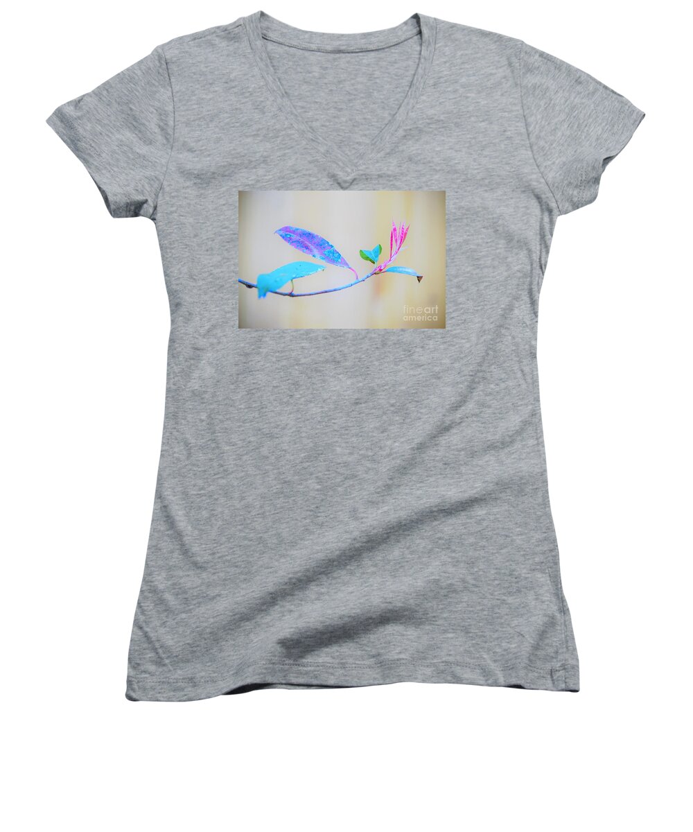Colorful Women's V-Neck featuring the photograph Colorfully designed by Merle Grenz
