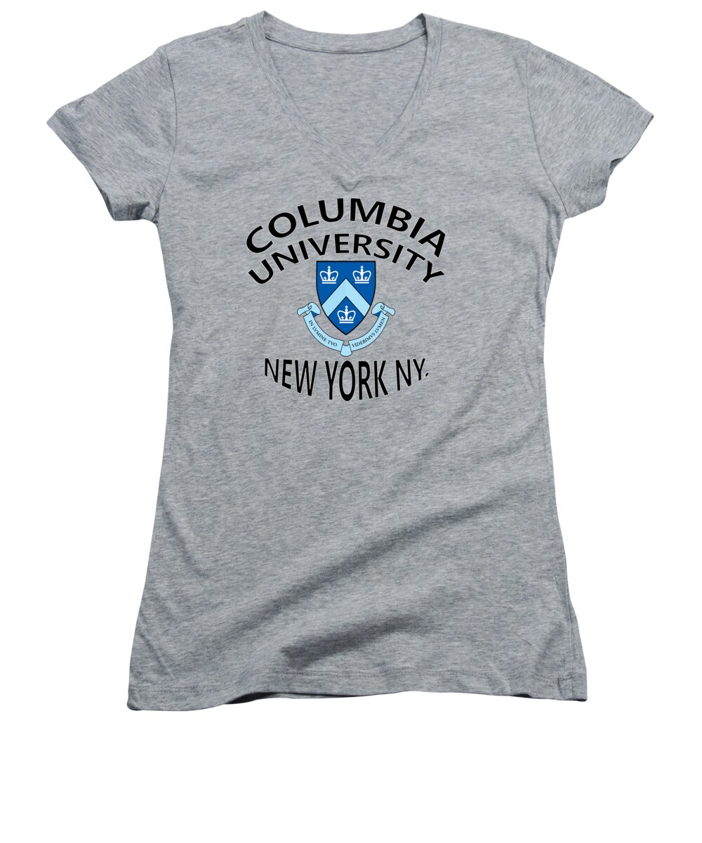 Columbia University Women's V-Neck featuring the digital art Columbia University New York by Movie Poster Prints