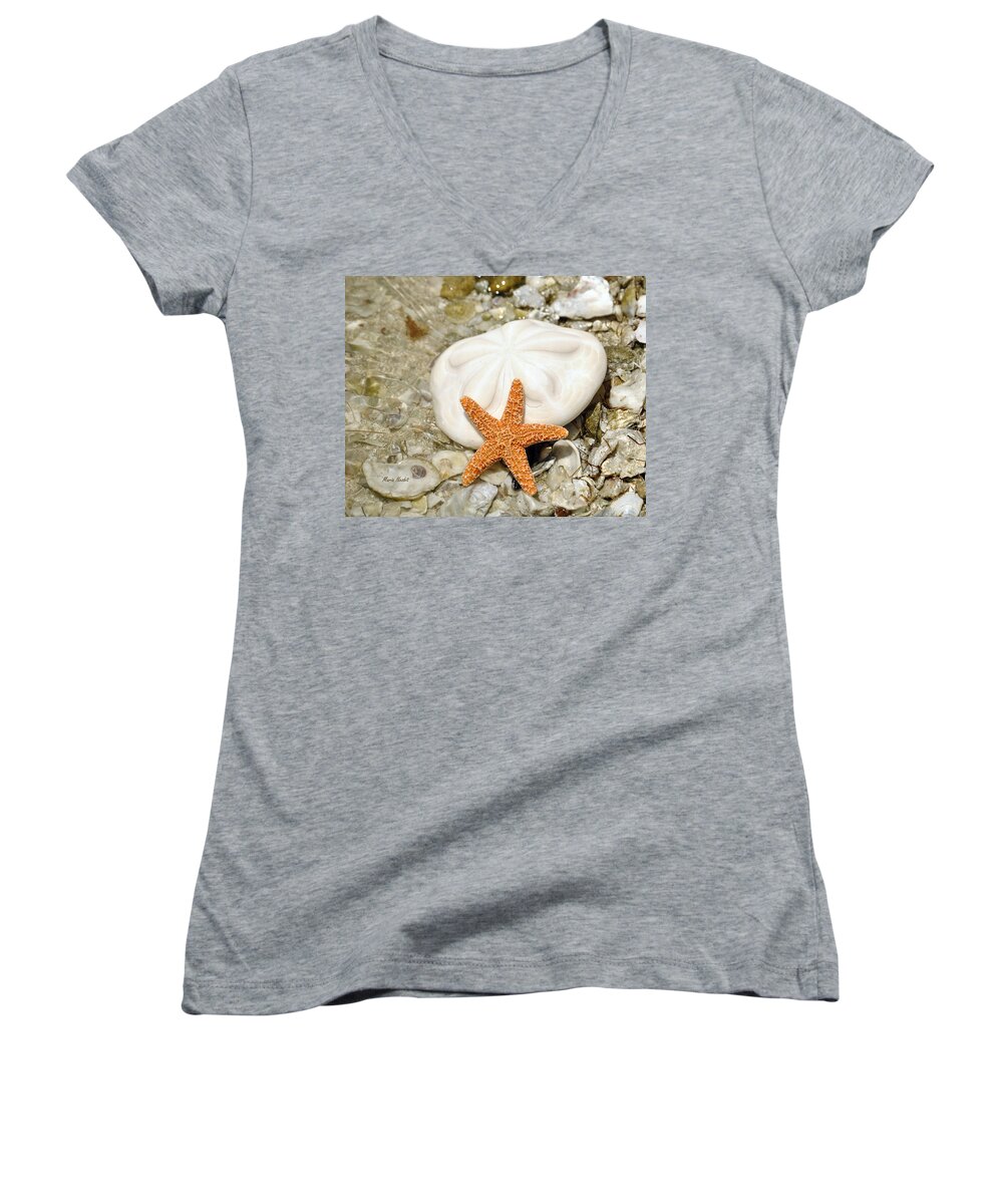 Sea Shells Women's V-Neck featuring the photograph Core of the Reef by Maria Nesbit