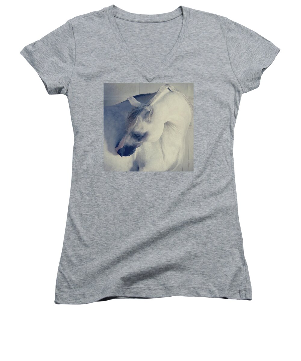 Russian Artists New Wave Women's V-Neck featuring the photograph Curves by Ekaterina Druz