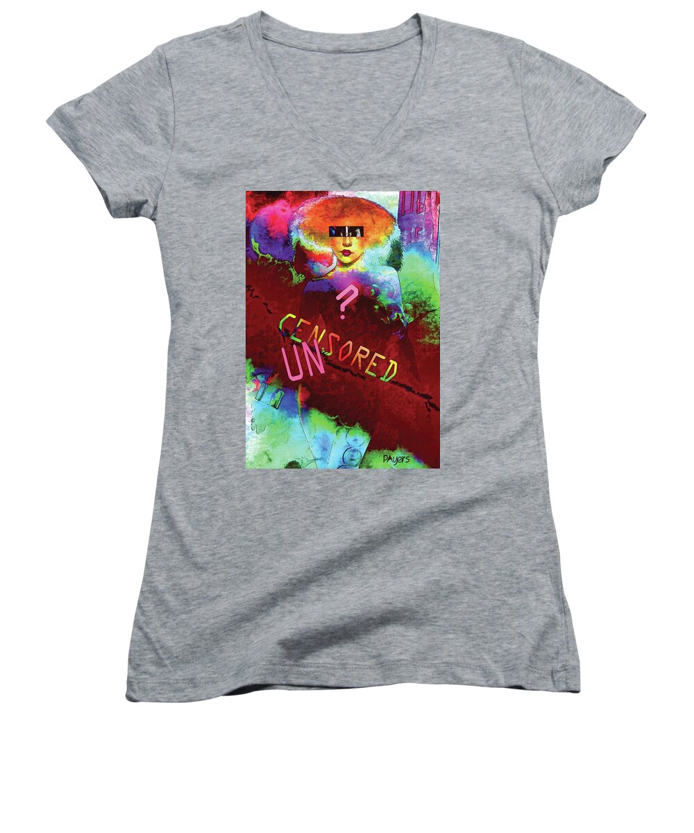 Paula Ayers Women's V-Neck featuring the digital art Decisions No. 2 by Paula Ayers