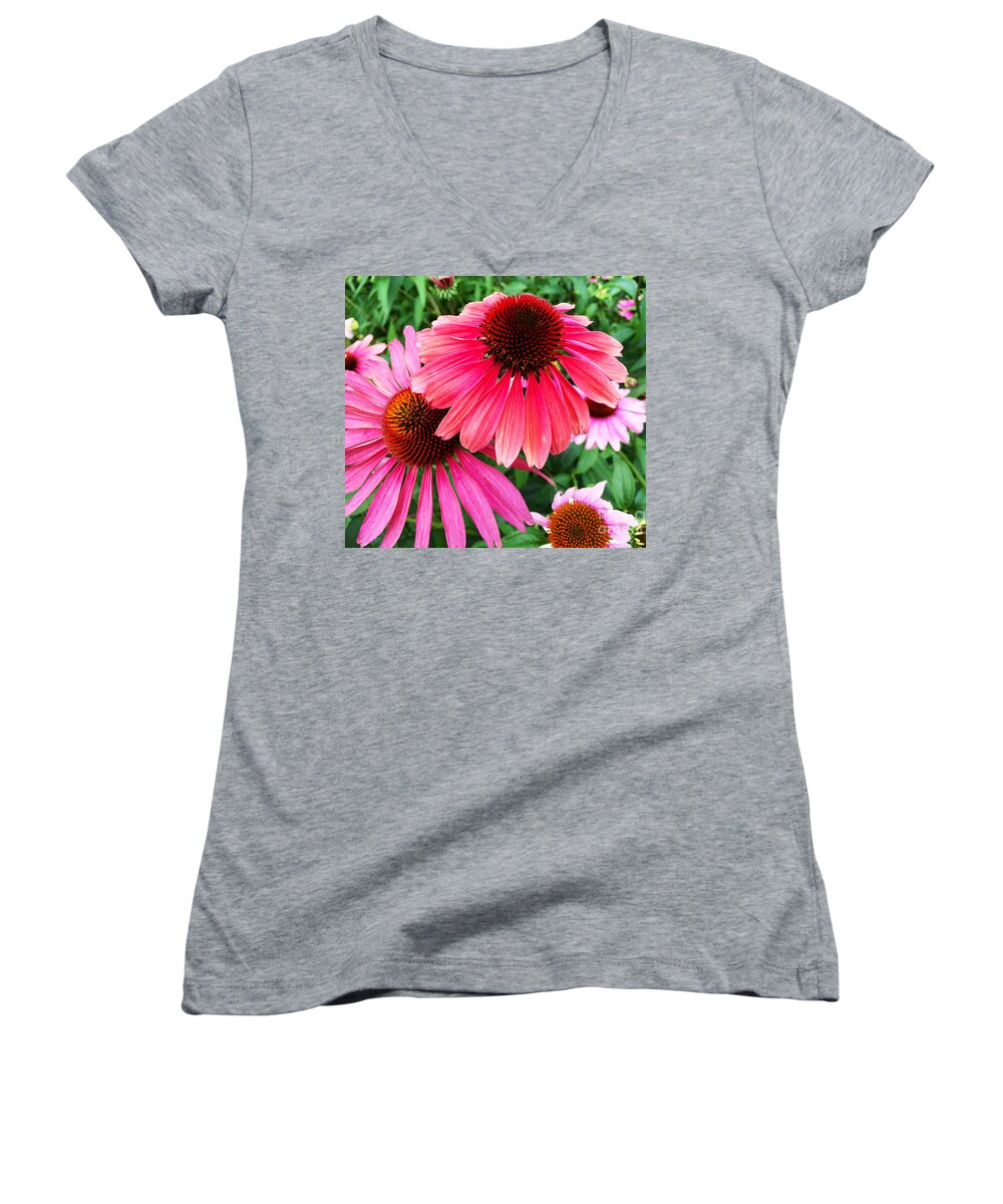 Daisy Women's V-Neck featuring the photograph Deep Down We Are All the Same by Beth Saffer