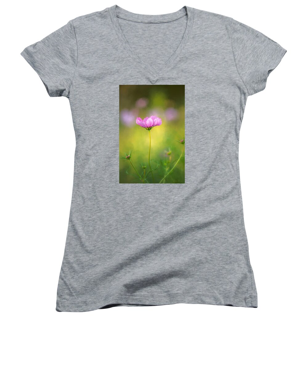 Flower Women's V-Neck featuring the photograph Delicate Beauty by John Rivera