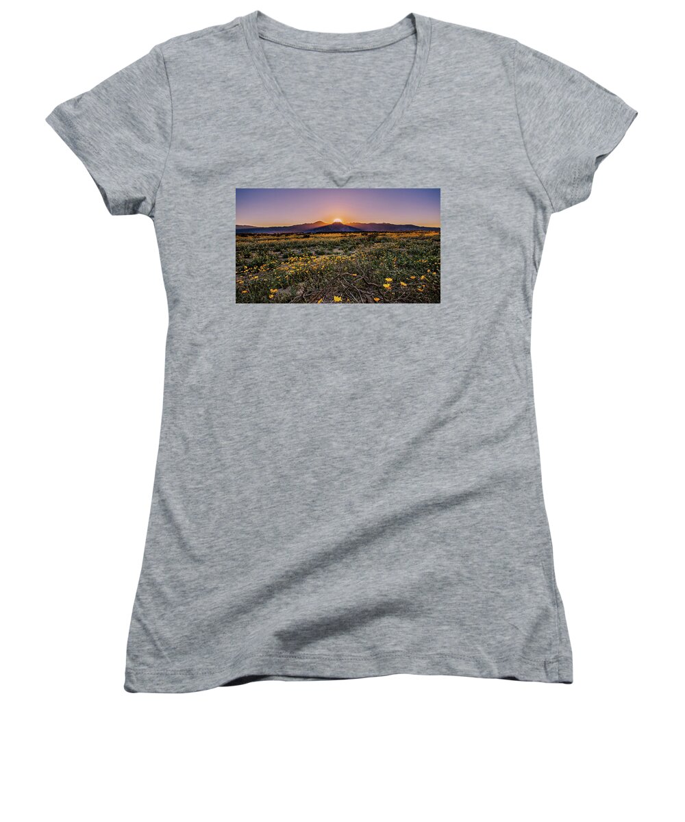 Desert Women's V-Neck featuring the photograph Desert Vitality by Ryan Weddle