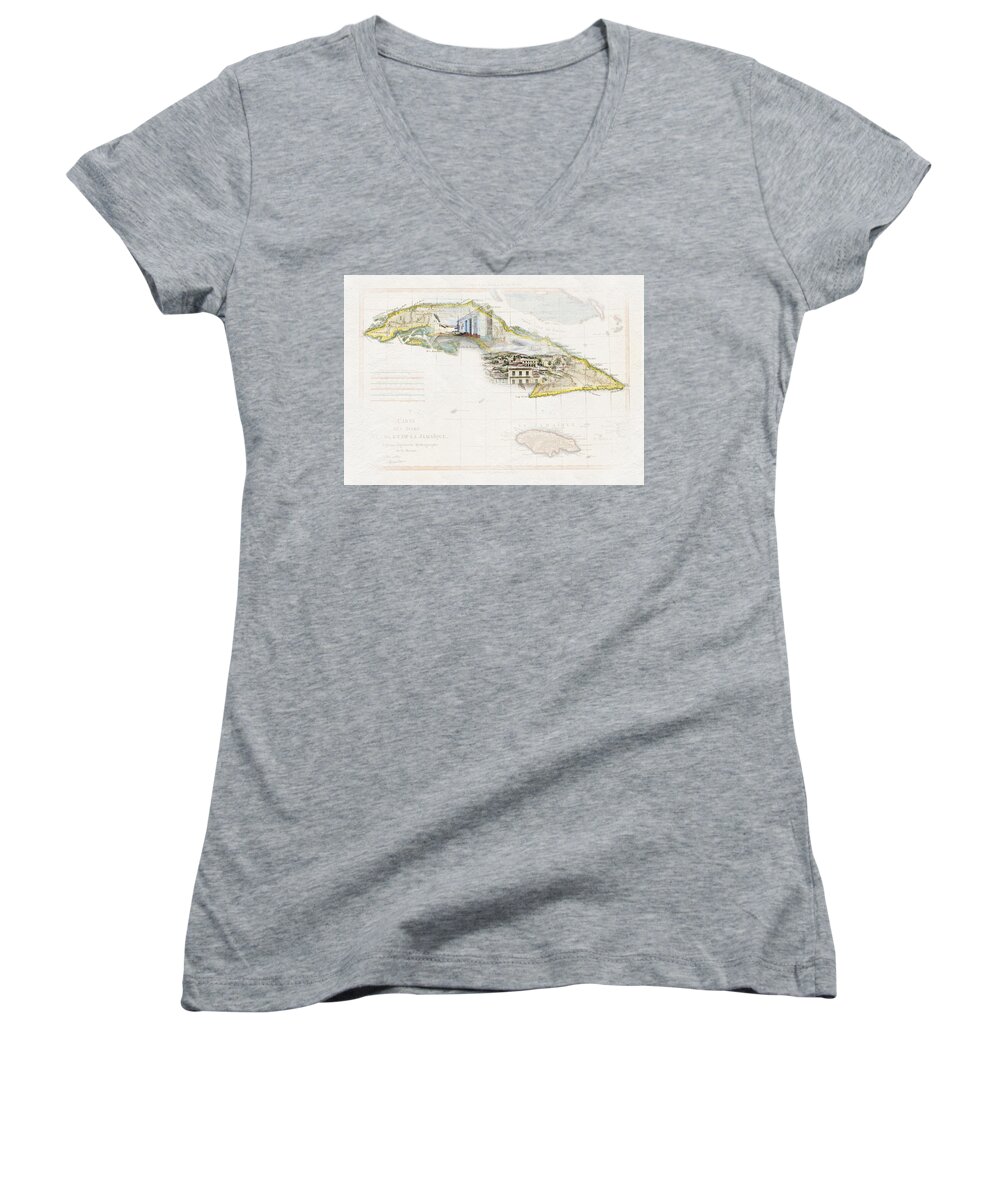 Cuba Women's V-Neck featuring the photograph Destination Trinidad by Sharon Popek