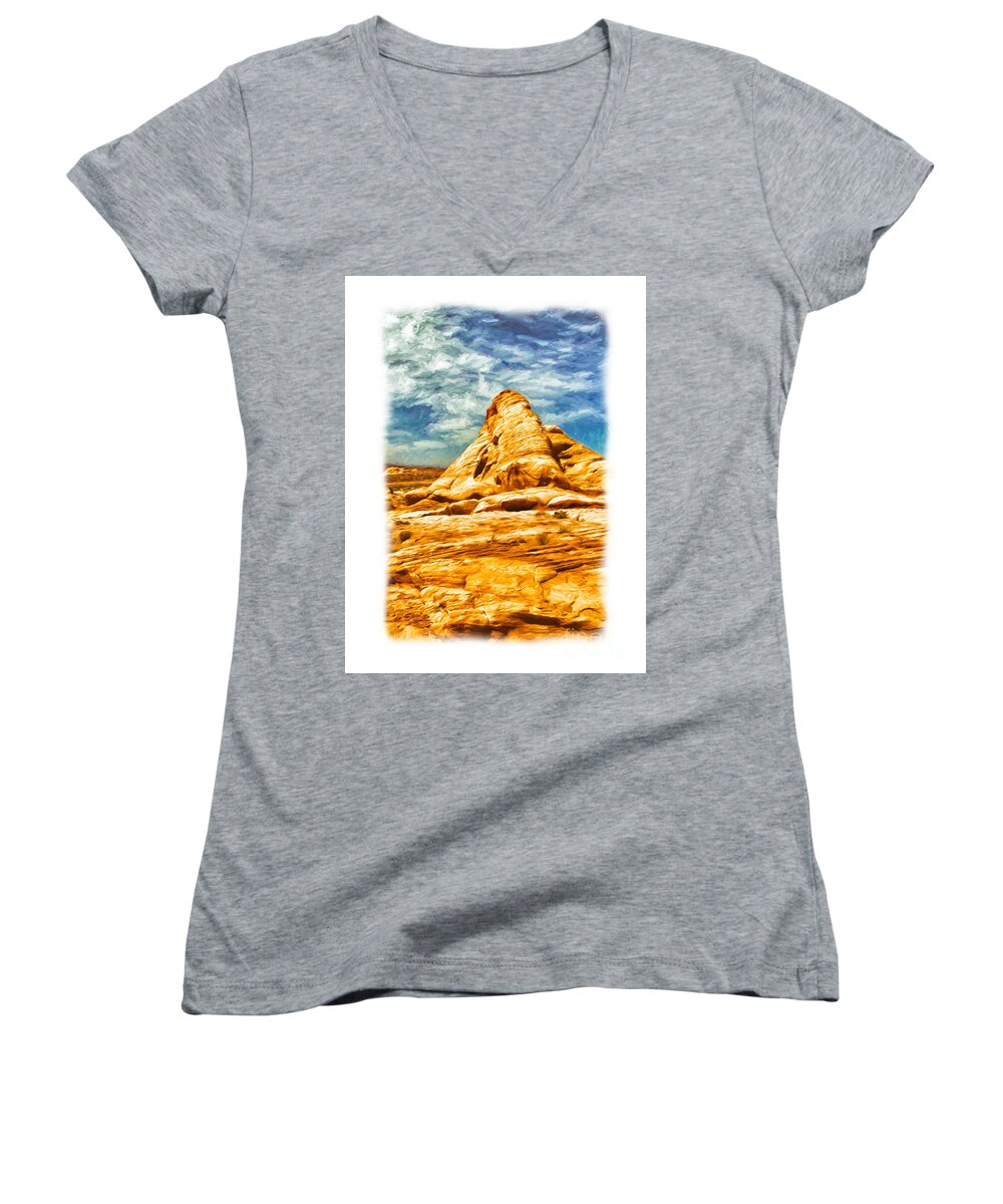 Mariola Women's V-Neck featuring the photograph Dream Landscape by Kasia Bitner