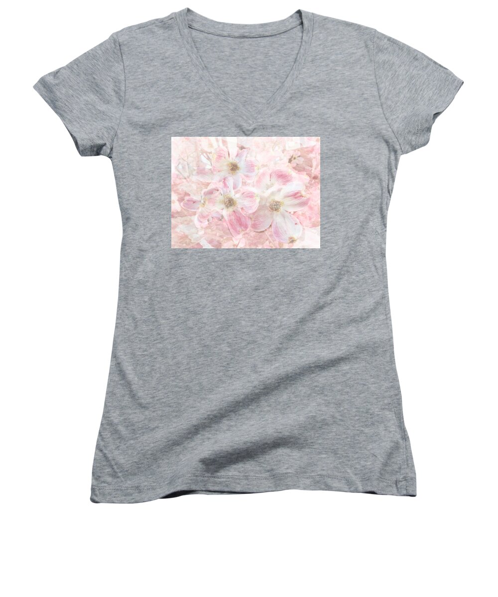 Dogwood Women's V-Neck featuring the photograph Dreaming Pink by Arlene Carmel