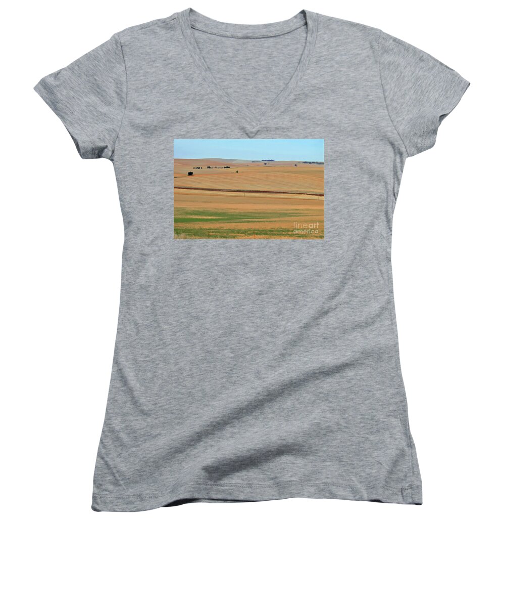 South Africa Women's V-Neck featuring the photograph Drought-stricken South African farmlands - 2 of 3 by Josephine Cohn