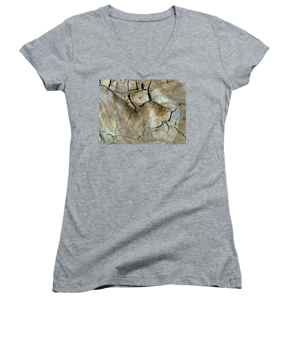 Mother Earth Women's V-Neck featuring the photograph Earth Memories-Thirsty Earth by Ed Hall