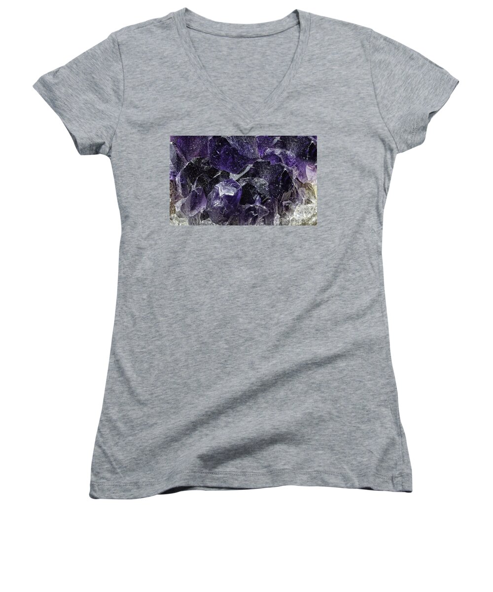 Macro Photography Women's V-Neck featuring the photograph Earth Portrait 001-208 by David Waldrop
