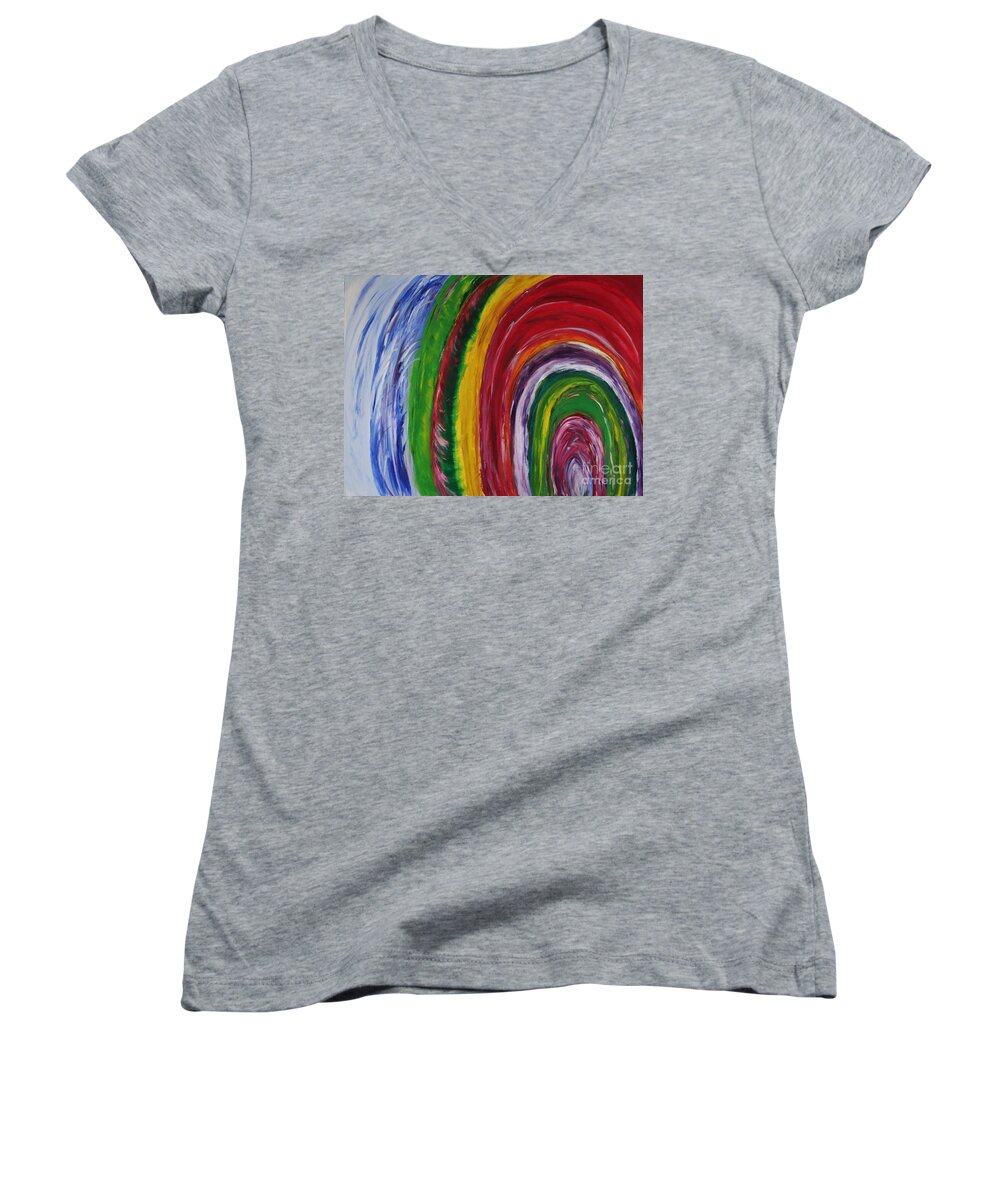 Emotions Women's V-Neck featuring the painting Emotions by Sarahleah Hankes