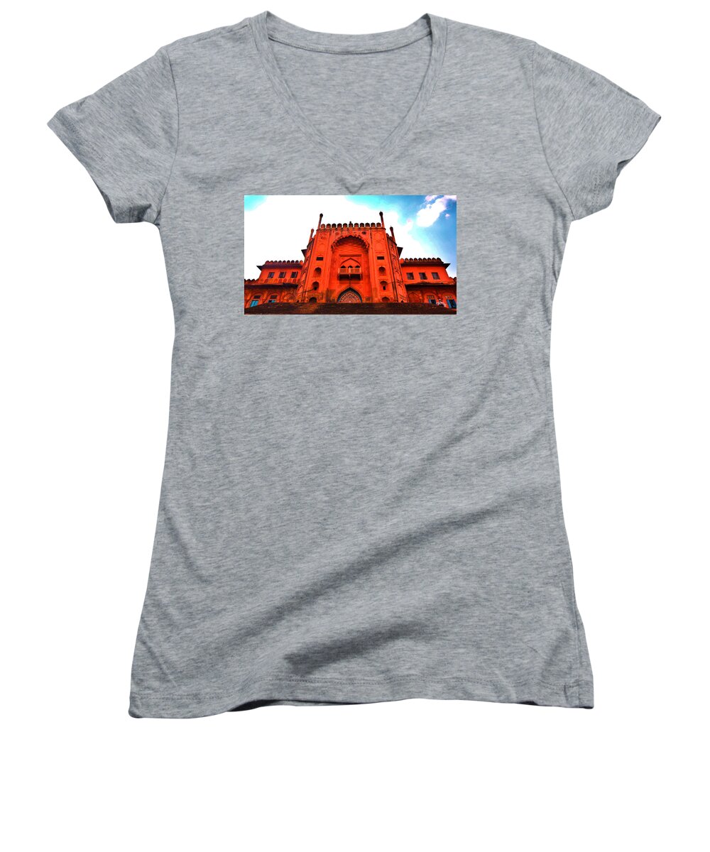 Architecture Women's V-Neck featuring the photograph #Entrance Gate by Aakash Pandit