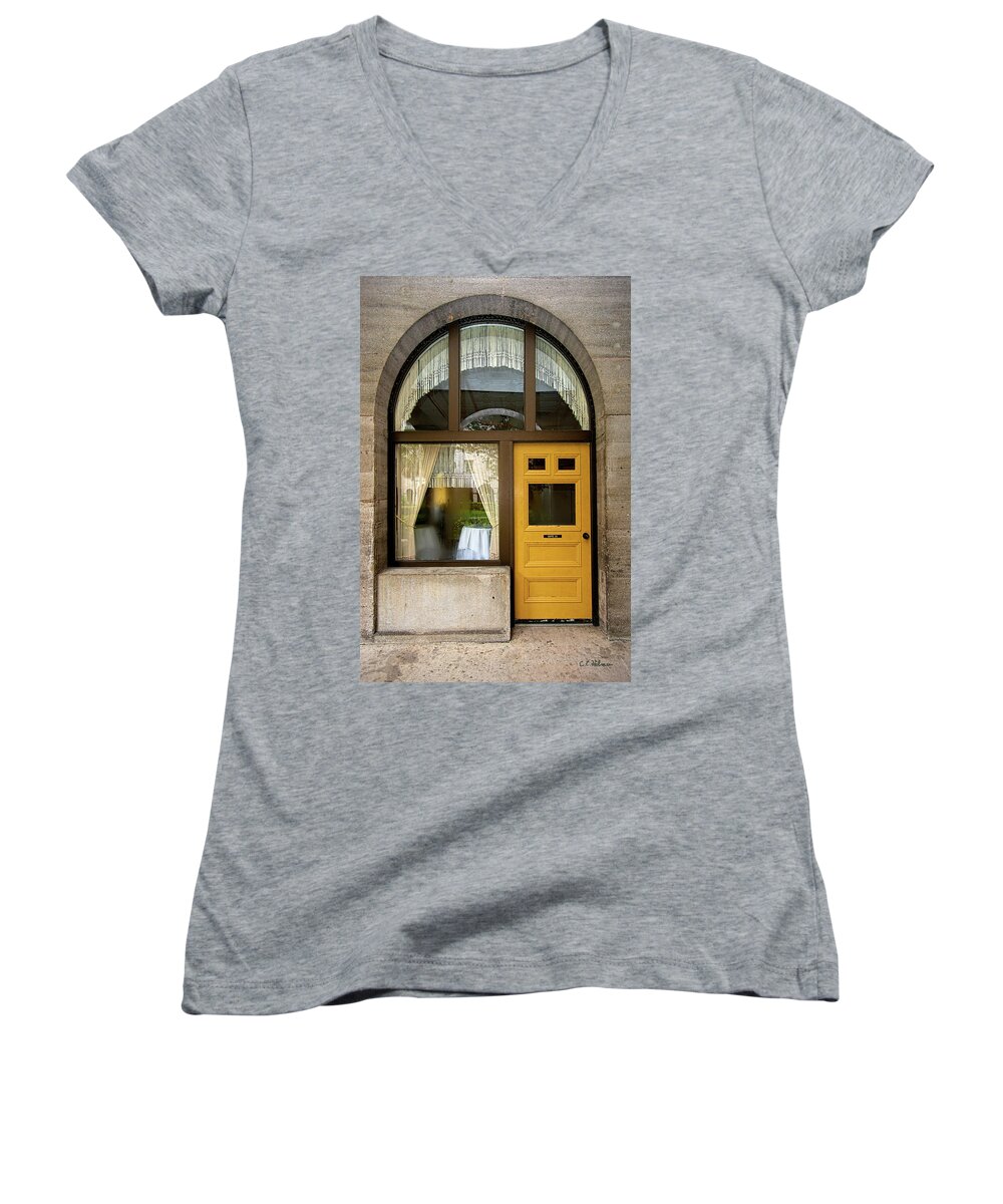 Shapes Women's V-Neck featuring the photograph Entry Geometrics by Christopher Holmes