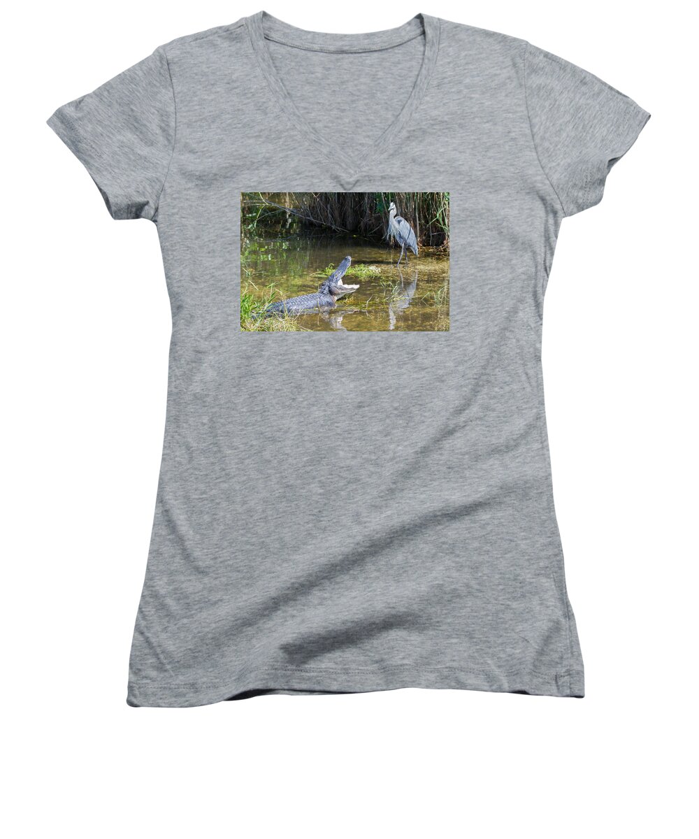 Everglades National Park Women's V-Neck featuring the photograph Everglades 431 by Michael Fryd