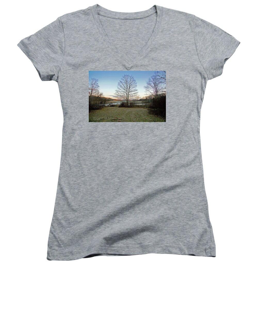 Kittery Women's V-Neck featuring the photograph Facing Brave Boat Harbor by Mark Alesse