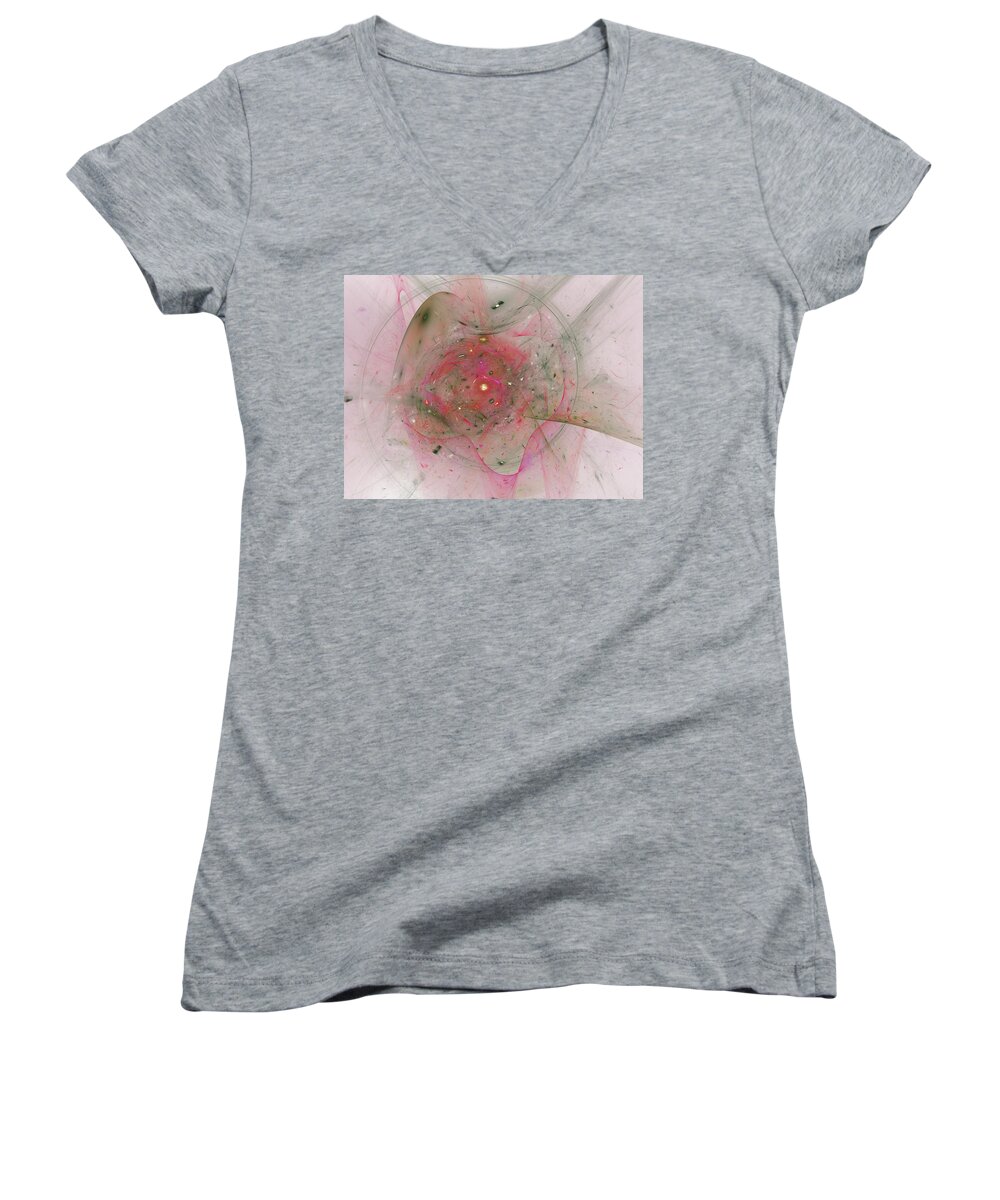 Art Women's V-Neck featuring the digital art Falling Together by Jeff Iverson
