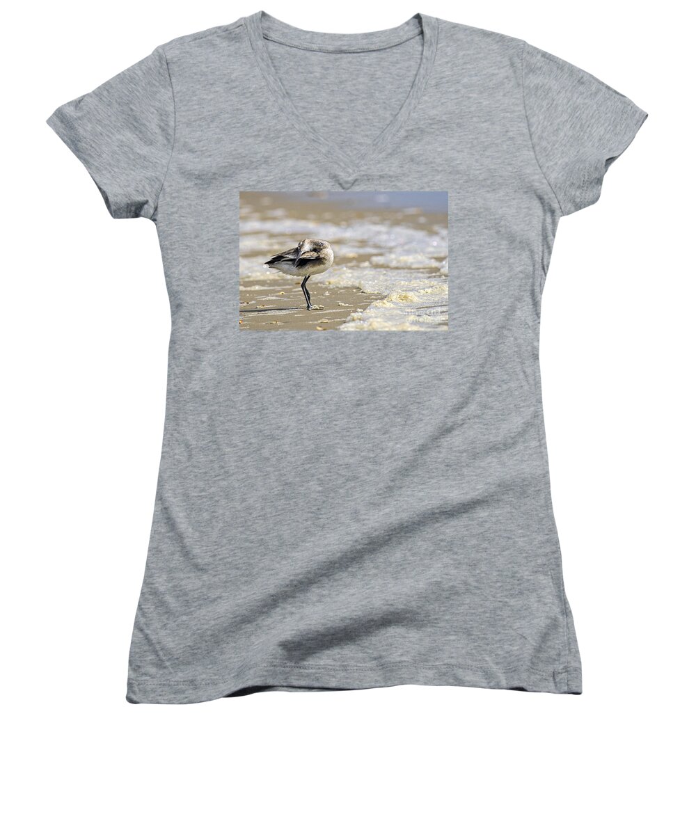 Surf City Women's V-Neck featuring the photograph Feather Bed by DJA Images