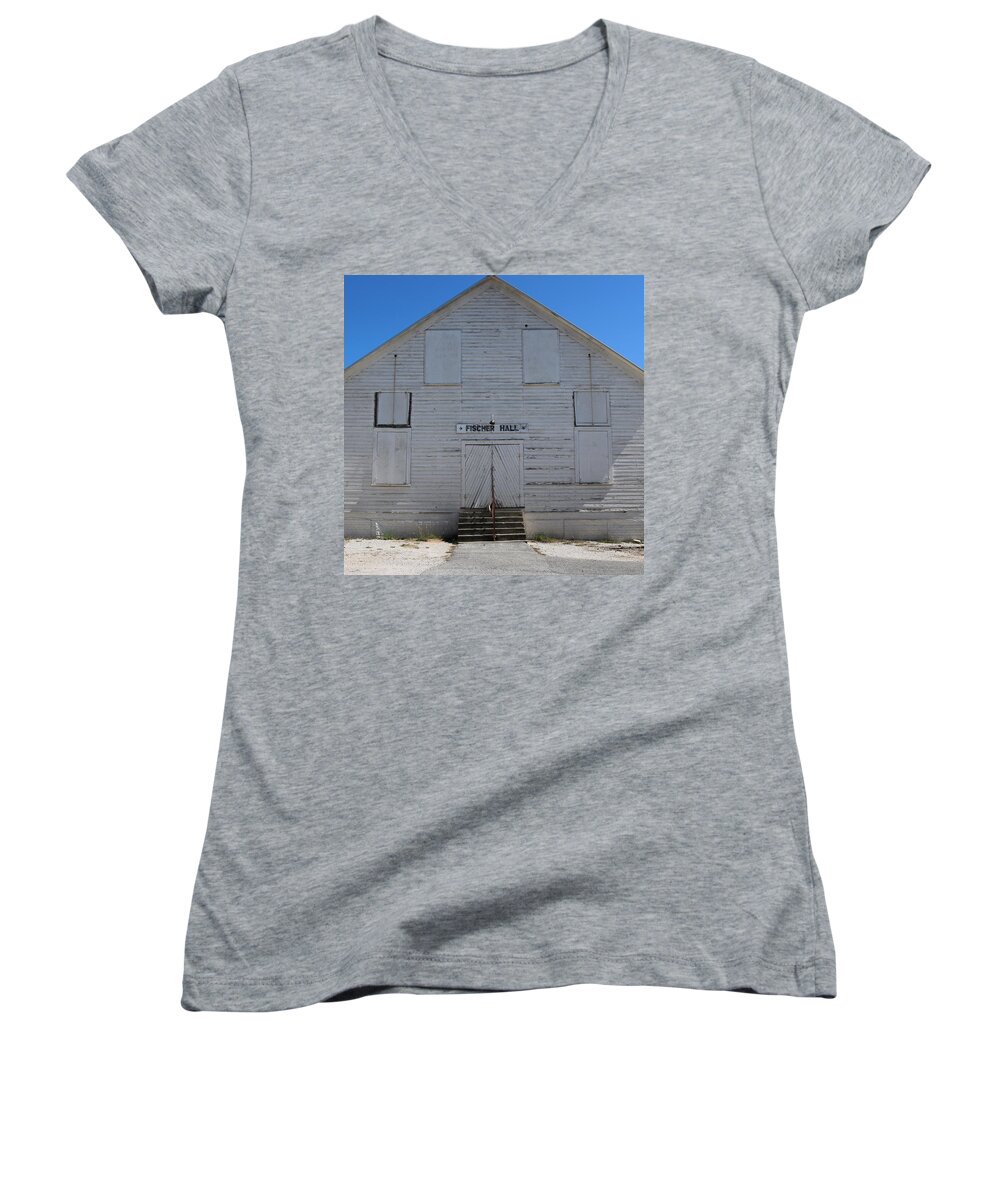 Fishcer Dance Hall Women's V-Neck featuring the photograph Fischer Dance Hall by Gia Marie Houck