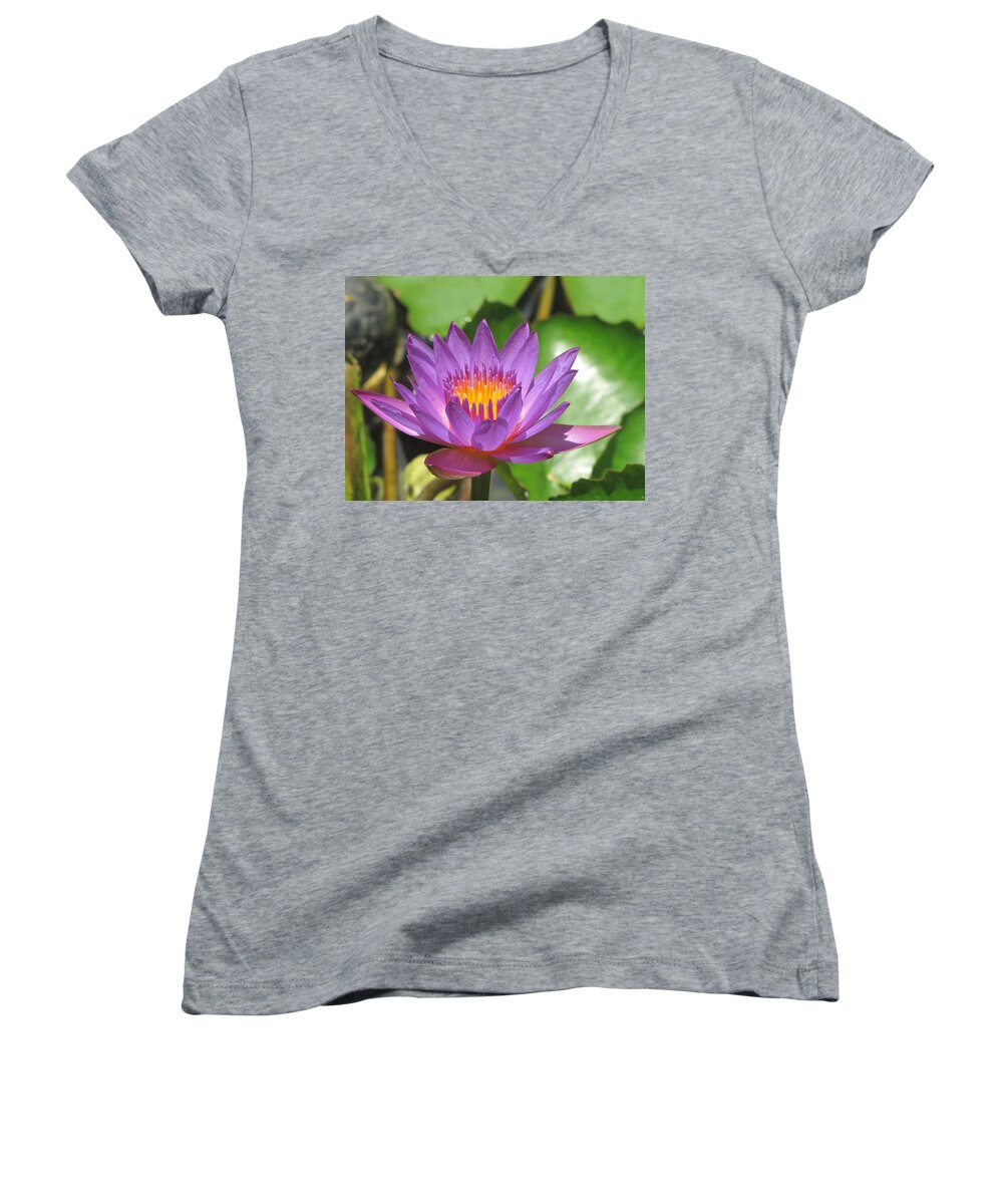 Flower Women's V-Neck featuring the photograph Flower of the Lilly by David Bader