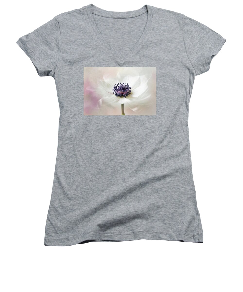Anemone Women's V-Neck featuring the photograph Flowers from venus by Usha Peddamatham