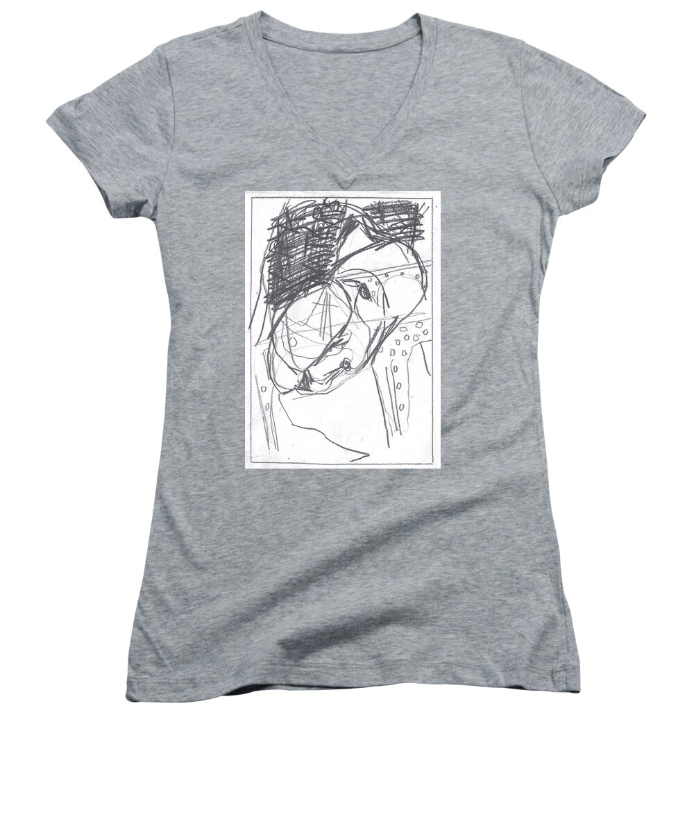 Sketch Women's V-Neck featuring the drawing For b story 4 11 by Edgeworth Johnstone