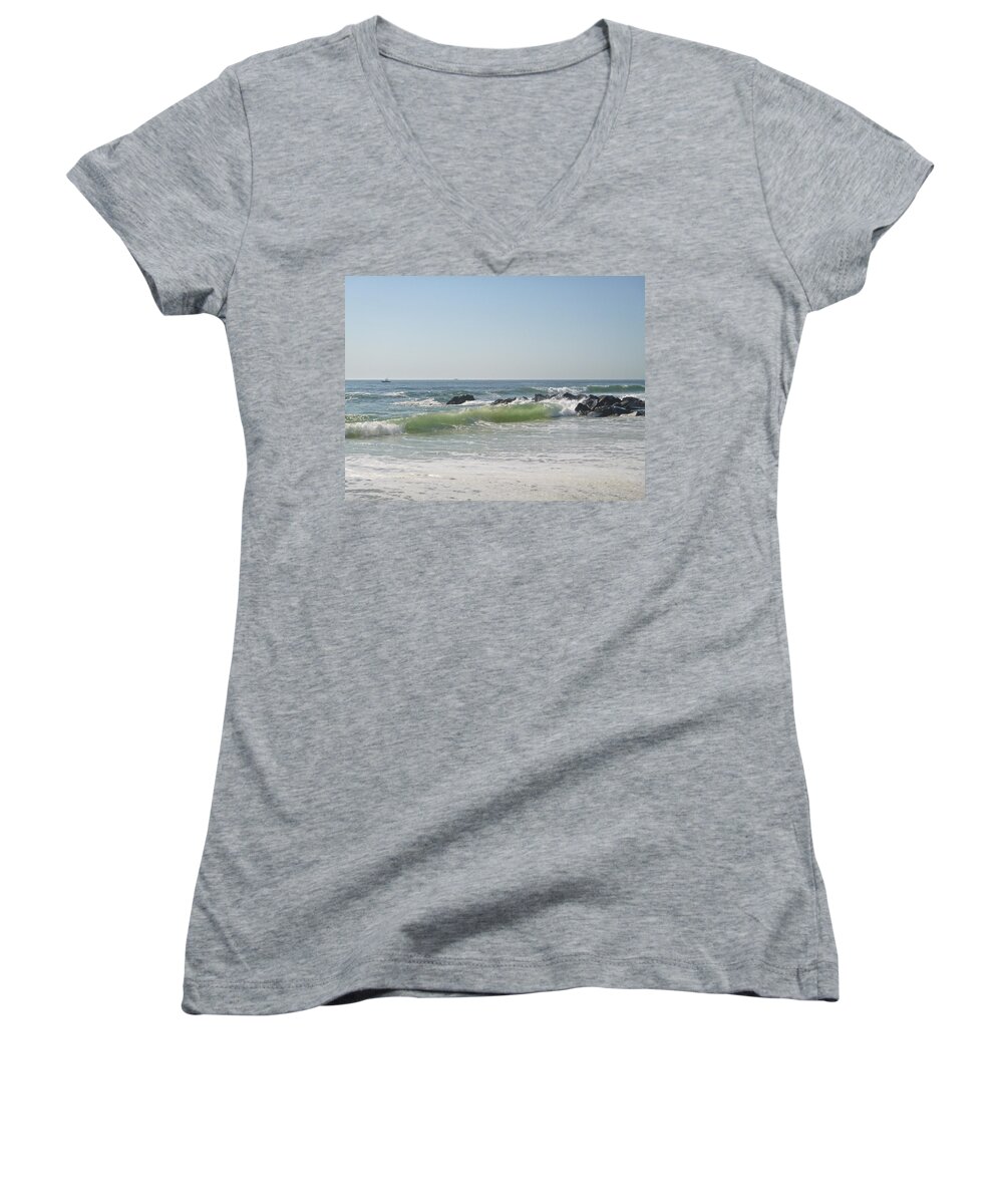 May Women's V-Neck featuring the photograph Fresh May Morning by Ellen Paull
