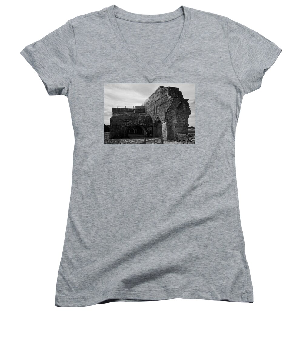 History Women's V-Neck featuring the photograph Ft. Pickens Explosion by George Taylor