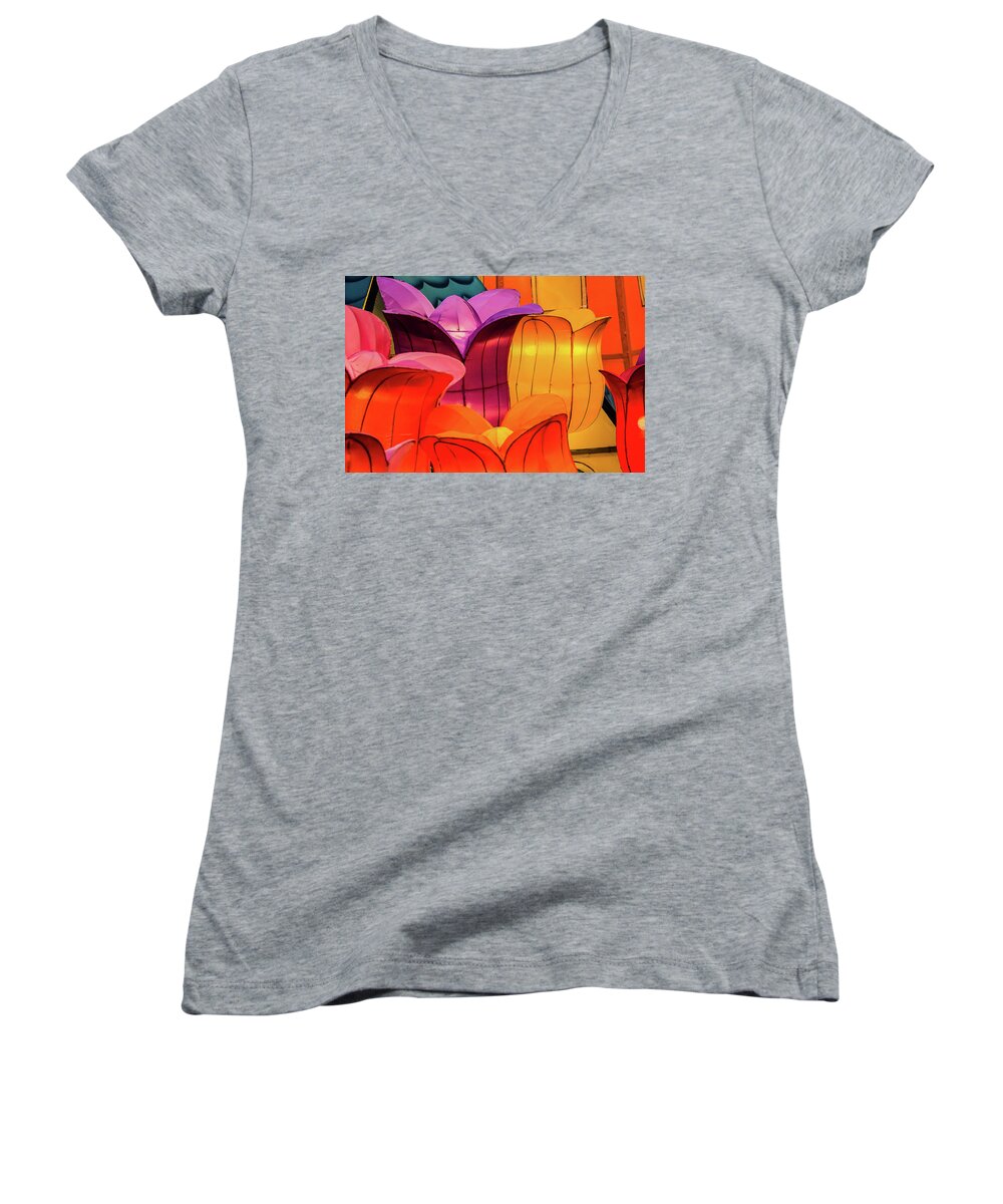  Women's V-Neck featuring the photograph Garden by Michael Nowotny