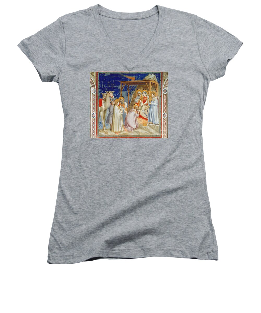 1305 Women's V-Neck featuring the photograph Giotto: Adoration by Granger