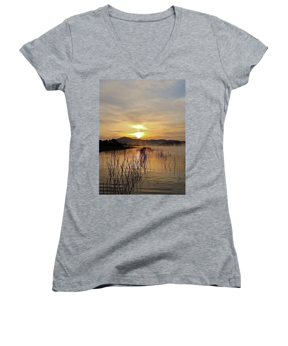 Water Women's V-Neck featuring the photograph Good Morning  God by Diana Hatcher