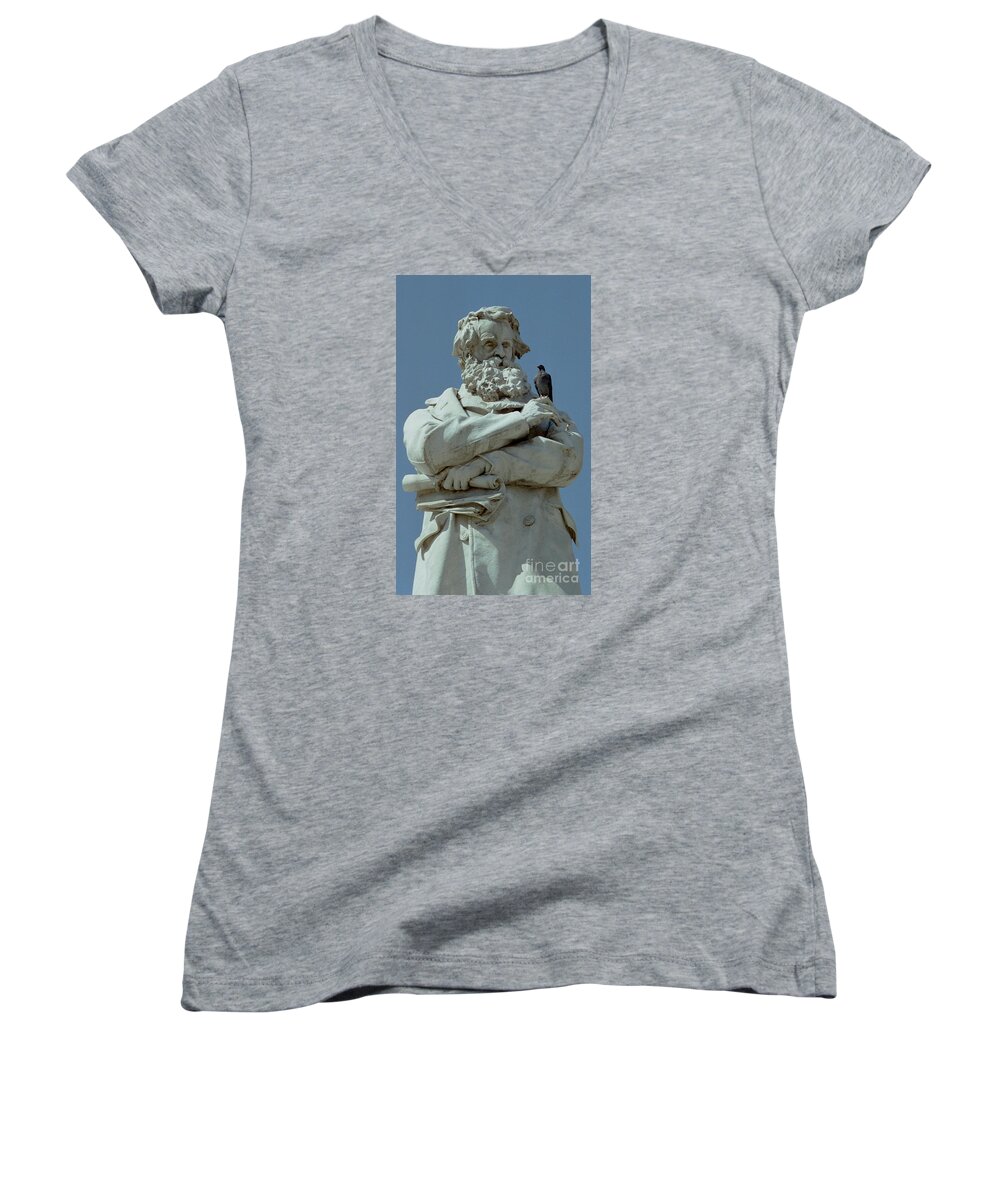 Pigion Women's V-Neck featuring the photograph Gossip by Michael Swanson