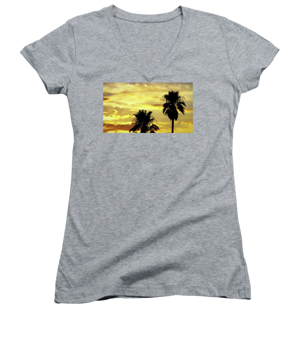 Sun Women's V-Neck featuring the photograph Got To Love Monsoons by Elaine Malott