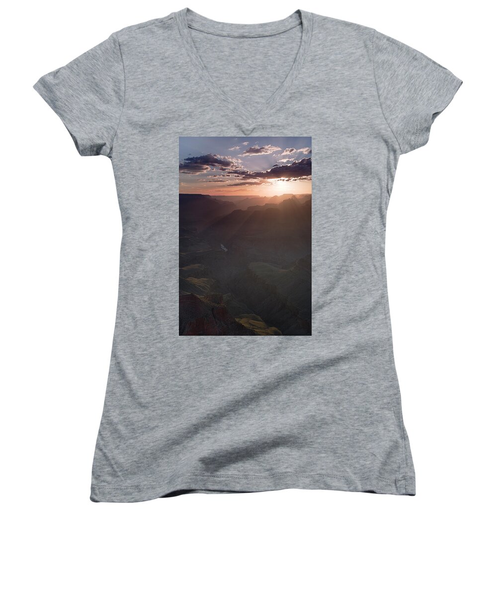 Arizona Women's V-Neck featuring the photograph Grand Canyon Glow by Paul Riedinger