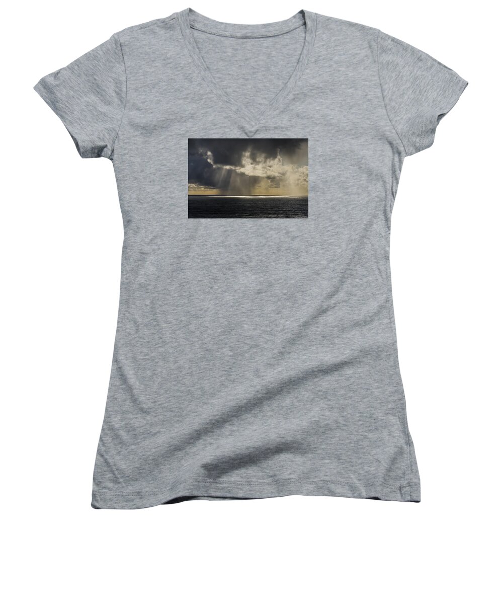 Clouds Women's V-Neck featuring the photograph Hail at Sea by Robert Potts