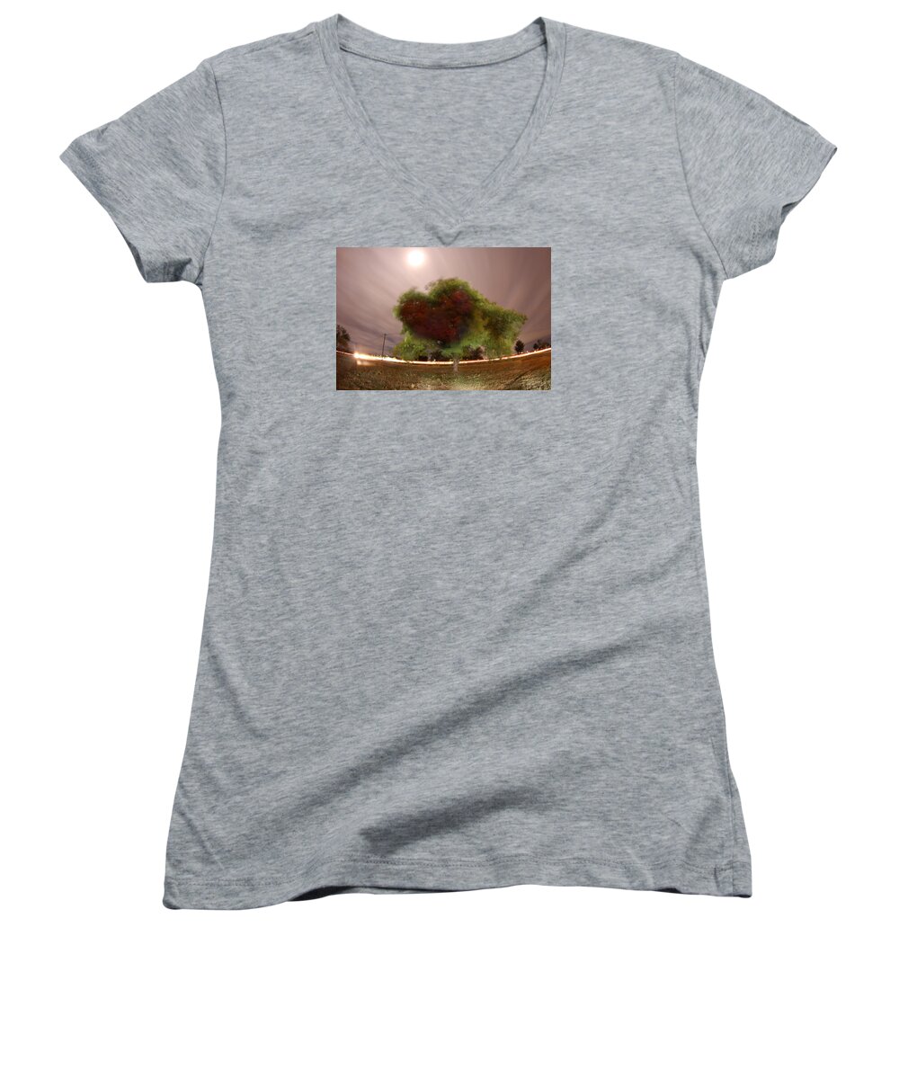 Landscape Women's V-Neck featuring the photograph Heart tree Scene by Andrew Nourse