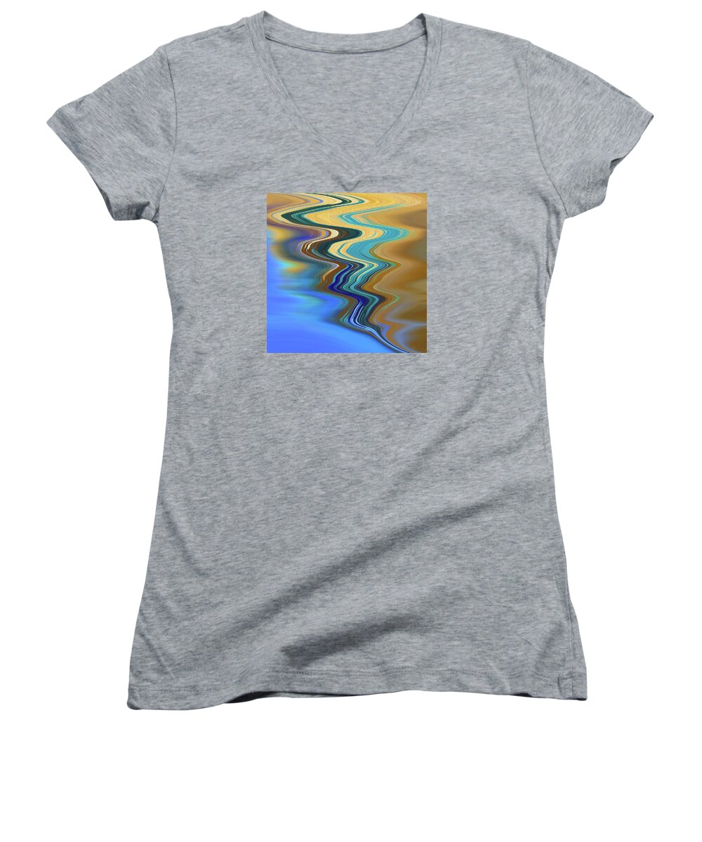 Nautical Women's V-Neck featuring the digital art High Tide by Gina Harrison