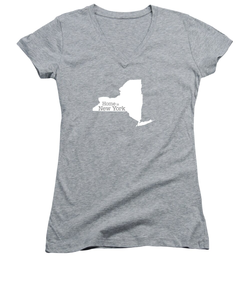 New York Women's V-Neck featuring the digital art Home is New York by Sterling Gold