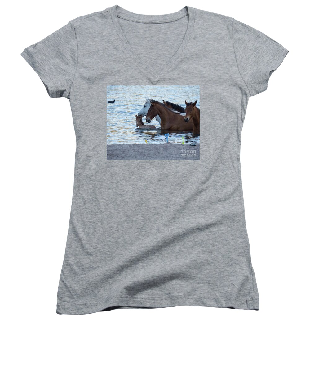 Horse Women's V-Neck featuring the photograph Horse 6 by Christy Garavetto
