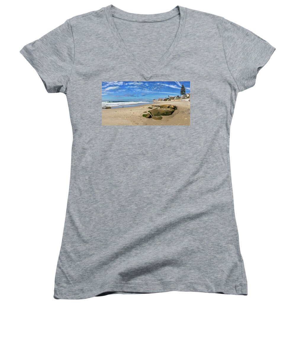 Beach Women's V-Neck featuring the photograph Horseshoes by Peter Tellone